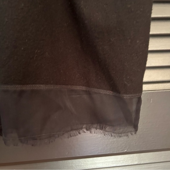 Beautiful People Black Tencel and Silk Top w/Frayed Sheer Panel Bottom, Size Med - Picture 8 of 11